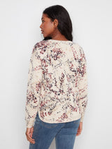 Charlie B Women's Long Sleeve Rounded Hem Crew Sweater - Poetry