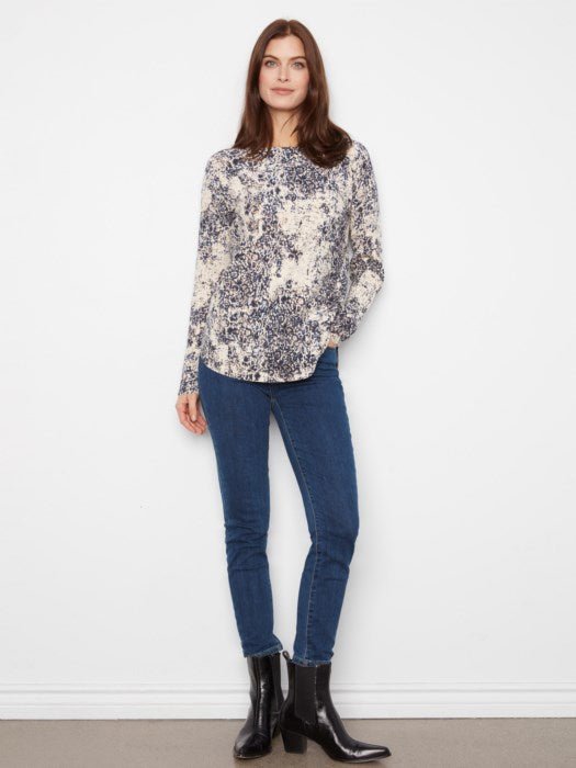 Charlie B Women's LS Drop Shoulder Boat Neck Pocket Sweater - Seraphine