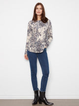Charlie B Women's LS Drop Shoulder Boat Neck Pocket Sweater - Seraphine
