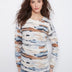 Charlie B Women's LS Drop Shoulder Reversible Crew Sweater - Stream