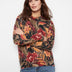 Charlie B Women's LS Drop Shoulder Zipper Detail Sweater - Raven