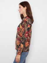 Charlie B Women's LS Drop Shoulder Zipper Detail Sweater - Raven