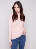 Charlie B Women's Mock Neck Textured Knit Sweater - Ballet