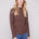 Charlie B Women's Mock Neck Textured Knit Sweater - Mocha