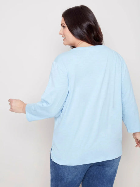 Charlie B Women's Organic Top Plus - Cerulean