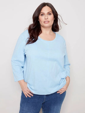 Charlie B Women's Organic Top Plus - Cerulean