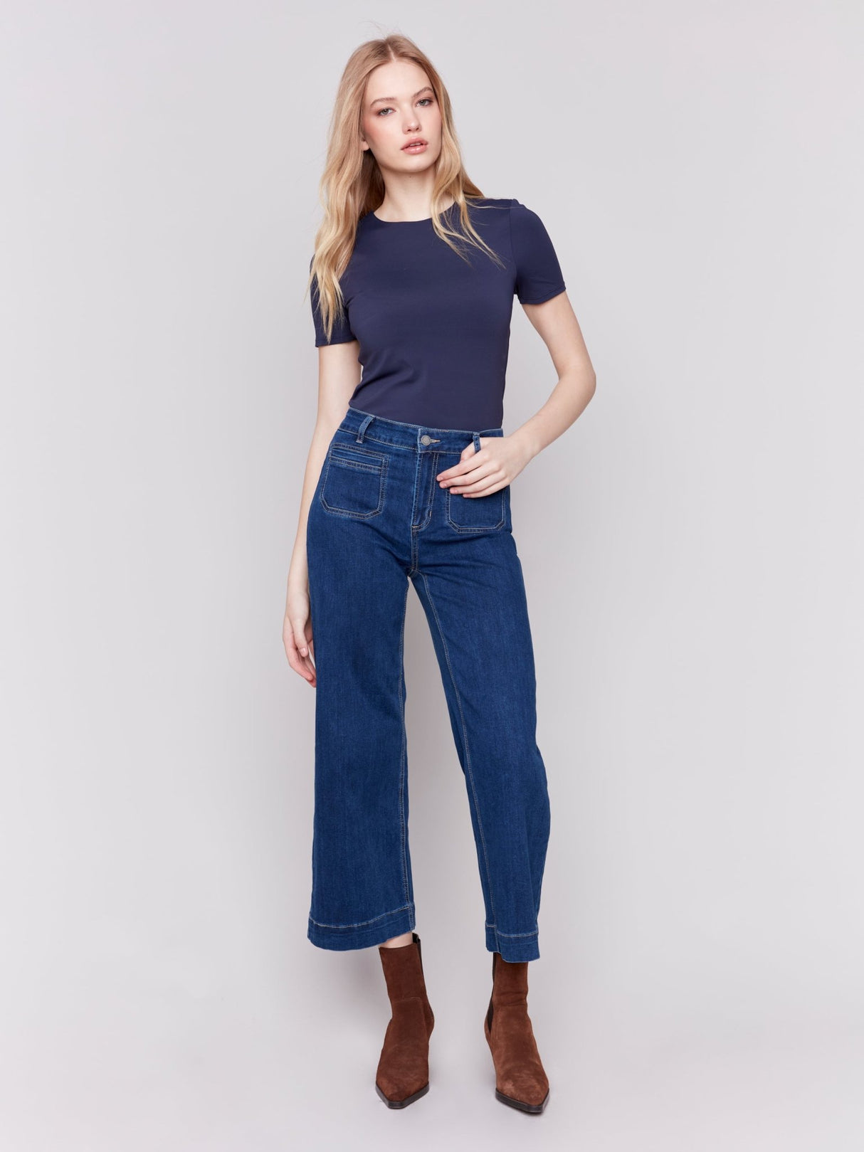 Charlie B Women's Patch Pocket Pants - A&M Clothing & Shoes - Westlock