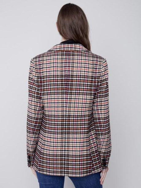 Charlie B Women's Plaid Blazer - Truffle