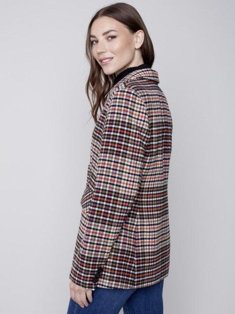 Charlie B Women's Plaid Blazer - Truffle