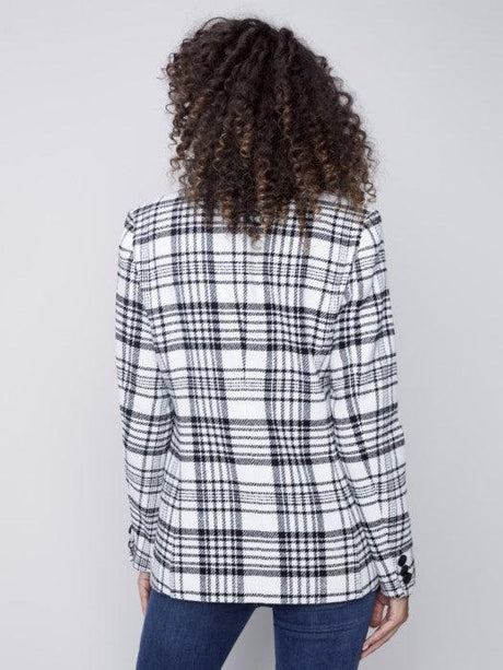Charlie B Women's Plaid Blazer - Black/Cream