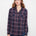 Charlie B Women's Plaid V-Neck Placket Long Sleeve Shirt - Midnight