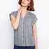 Charlie B Women's Printed Gingham Short Sleeve Blouse - A&M Clothing & Shoes Westlock