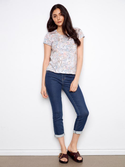 Charlie B Women's Printed Organic Cotton Jersey T-Shirt - A&M Clothing & Shoes - Westlock