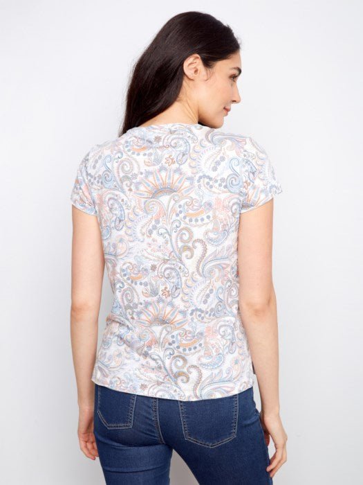 Charlie B Women's Printed Organic Cotton Jersey T-Shirt - A&M Clothing & Shoes - Westlock