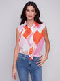 Charlie B Women's Printed Sleeveless Top - A&M Clothing & Shoes - Westlock