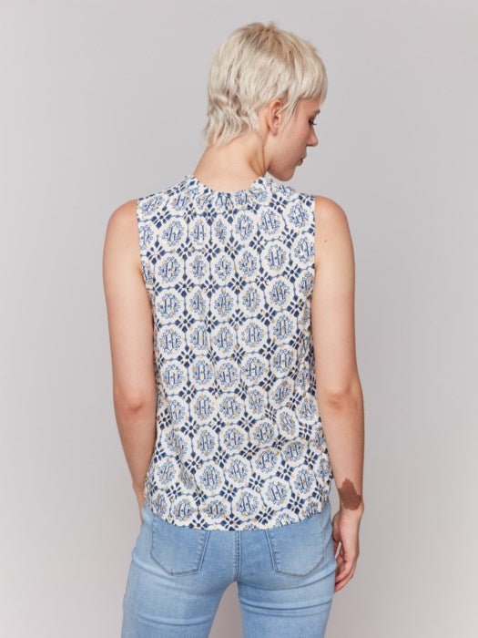 Charlie B Women's Printed Sleeveless Top - A&M Clothing & Shoes - Westlock