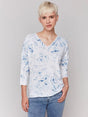 Charlie B Women's Printed V - Neck Top - A&M Clothing & Shoes - Westlock