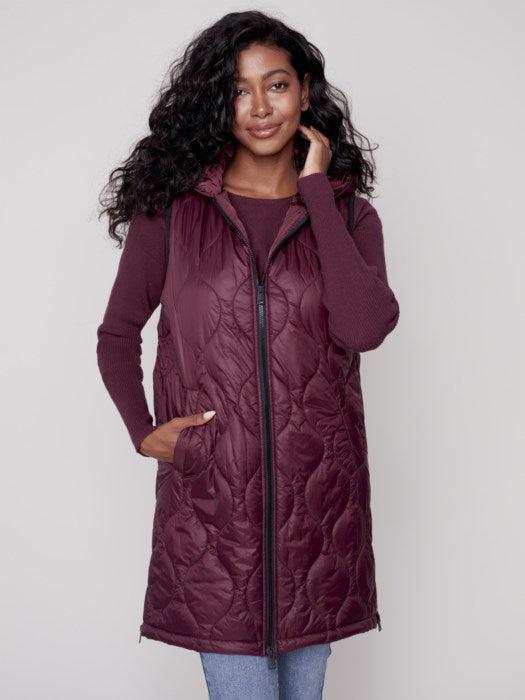 Burgundy puffer vest womens hotsell