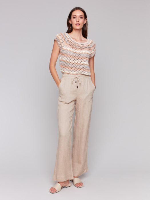 Charlie B Women's Pull On Linen Wide Leg Pant - A&M Clothing & Shoes - Westlock