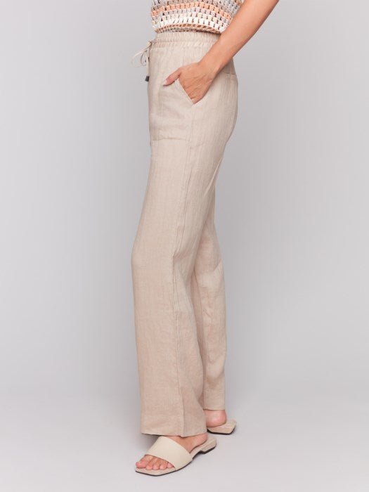 Charlie B Women's Pull On Linen Wide Leg Pant - A&M Clothing & Shoes - Westlock