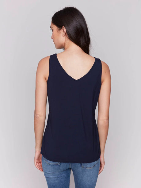 Charlie B Women's Reversible Bamboo Cami - Navy