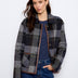 Charlie B Women's Reversible Plaid Leather Binding Jacket - Navy