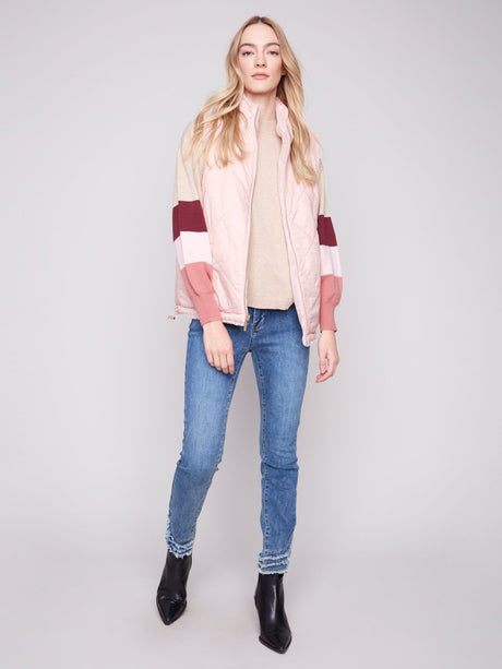 Charlie B Women's Reversible Quilted Faux Fur Vest - Ballet