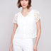 Charlie B Women's Short Sleeve Crochet Bolero Top - A&M Clothing & Shoes - Westlock