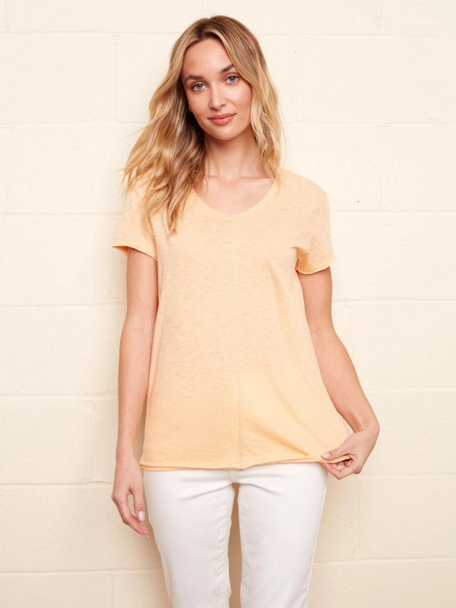 Charlie B Women's Short Sleeve Tee - Apricot