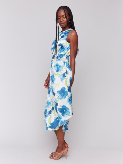 Charlie B Women's Sleeveless Printed Flowy Dress - A&M Clothing & Shoes - Westlock