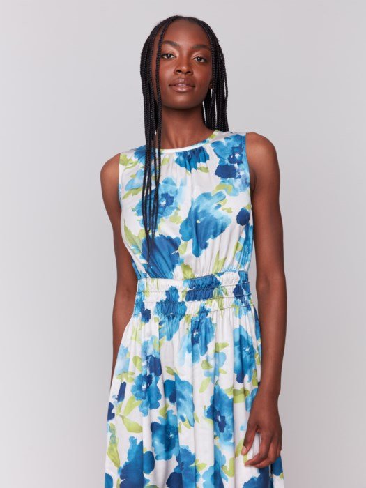 Charlie B Women's Sleeveless Printed Flowy Dress - A&M Clothing & Shoes - Westlock