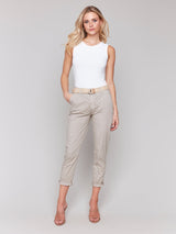 Charlie B Women's Slim Leg Pant With Belt - A&M Clothing & Shoes - Westlock