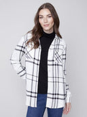 Charlie B Women's Soft Plaid Shirt - Ecru