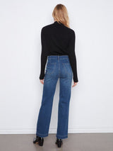 Charlie B Women's Straight Leg Front Panel Pocket Jeans - Washed Indigo
