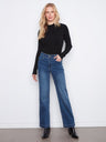 Charlie B Women's Straight Leg Front Panel Pocket Jeans - Washed Indigo