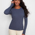 Charlie B Women's Tencel Rib Long Sleeve Crew Neck Top - Midnight