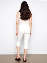 Charlie B Women's Twill Narrow Leg Cuff Snap Hem Pants - A&M Clothing & Shoes