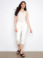 Charlie B Women's Twill Narrow Leg Cuff Snap Hem Pants - A&M Clothing & Shoes