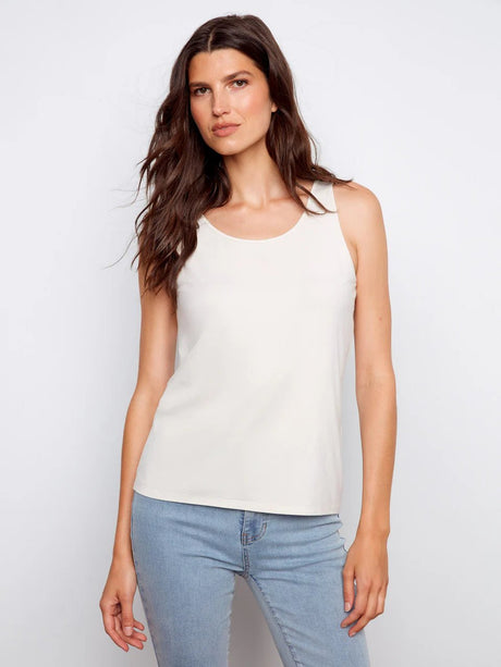 Charlie B Women's Wear 2-Way Bamboo Cami - Greige