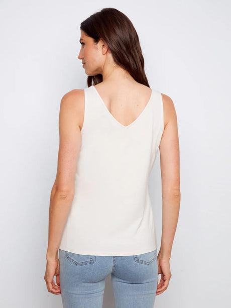 Charlie B Women's Wear 2-Way Bamboo Cami - Greige
