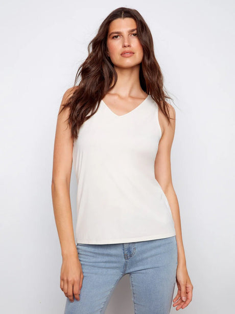 Charlie B Women's Wear 2-Way Bamboo Cami - Greige