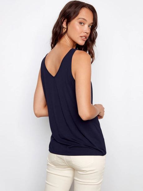Charlie B Women's Wear 2-Way Bamboo Cami - Navy