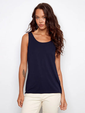 Charlie B Women's Wear 2-Way Bamboo Cami - Navy