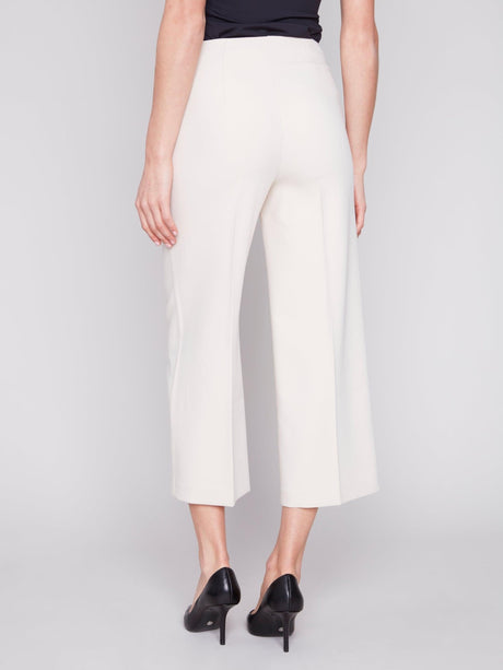 Charlie B Women's Zipper Wide-Leg Pants - Beige