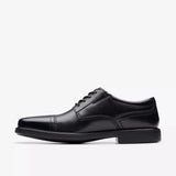 Clarks Men's Dresslite Cap Black Leather Dress Shoes - A&M Clothing & Shoes