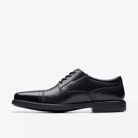 Clarks Men's Dresslite Cap Black Leather Dress Shoes - Black