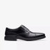 Clarks Men's Dresslite Cap Black Leather Dress Shoes - A&M Clothing & Shoes