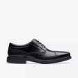 Clarks Men's Dresslite Cap Black Leather Dress Shoes - A&M Clothing & Shoes
