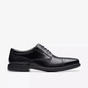 Clarks Men's Dresslite Cap Black Leather Dress Shoes - Black