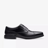 Clarks Men's Dresslite Cap Black Leather Dress Shoes - A&M Clothing & Shoes